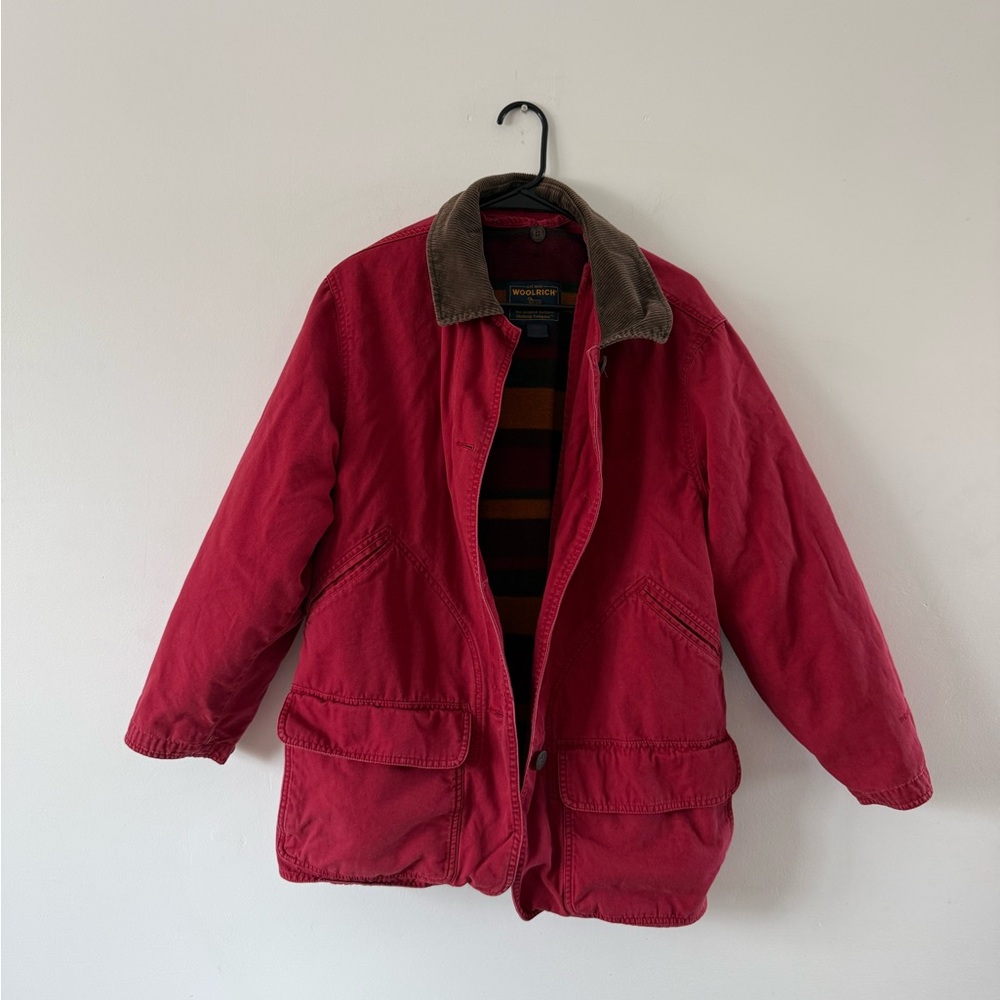 Woolrich Red Ruby Lined Chore Coat Barn Jacket Vi… - image 5
